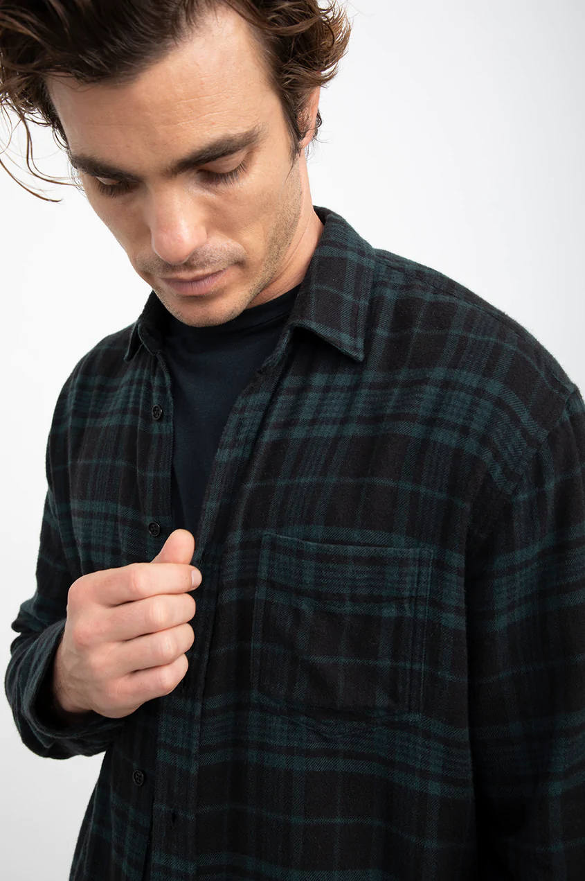 Rails Men's Lennox L/S - Emerald Shadow