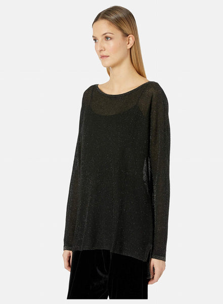 Eileen Fisher Bateau Neck Tunic BlackGold