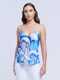 L'AGENCE Lexi Print Camisole In Provence Blue/Lavender