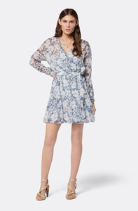 Joie Clara Silk Floral L/S Dress in Nightshadow Blue Multi