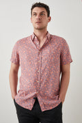 Rails Men's Carson S/S Shirt - Coastal Wood Block Royal Blaze
