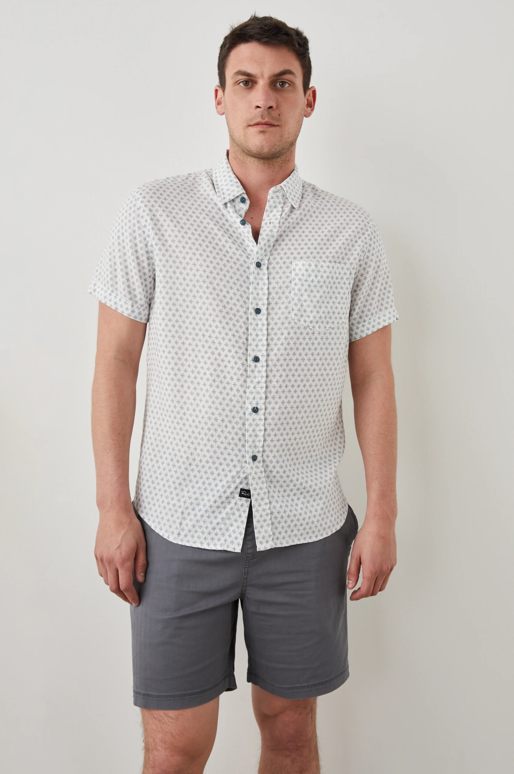 Rails Men's Carson S/S Shirt - Diamond Geo Cream