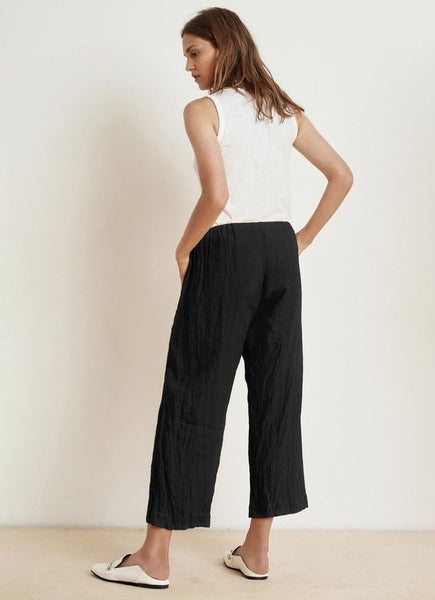 Velvet Lola Woven Linen Pull On Pant in Black