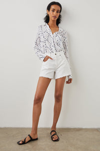Rails Charli Luxe Linen Shirt in Navy Star Chain
