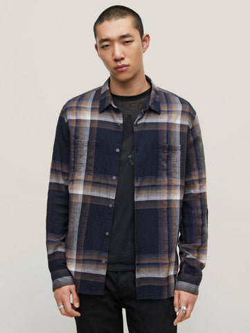 John Varvatos Cole Regular Fit LS Shirt - Navy