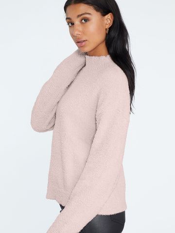 Sanctuary Plush Mock Neck Sweater in Hushed Pink