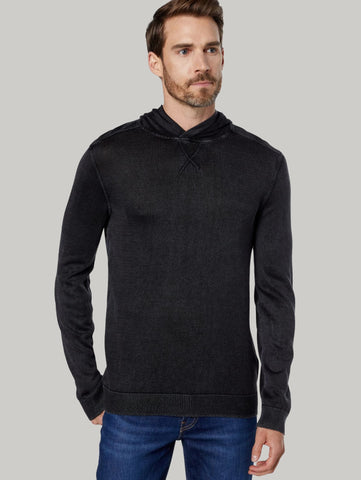 John Varvatos Canton Mercerized Pullover Hoody - Black