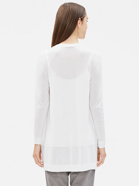 Eileen Fisher Simple Long Cardigan - White