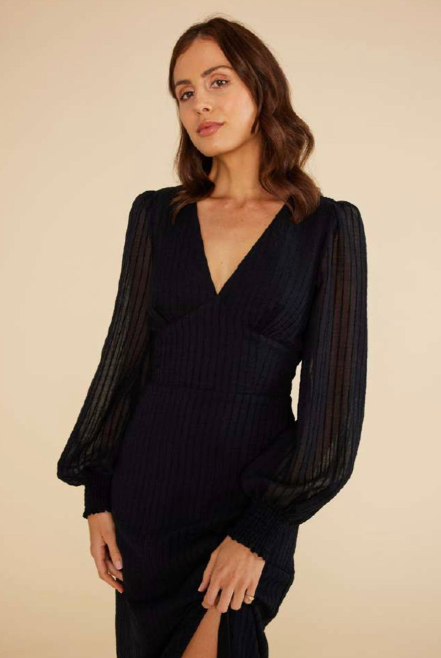 MinkPink Lylah Midi Dress in Black