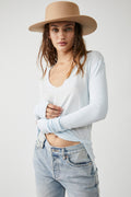 Free People Fresh and Clean Long Sleeve Tee in Subzero
