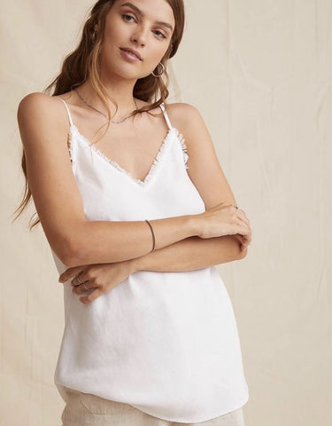 bella dahl soft touch tencera frayed cami in white