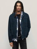 John Varvatos  Dalton Trucker Jacket with Mending Details - Navy