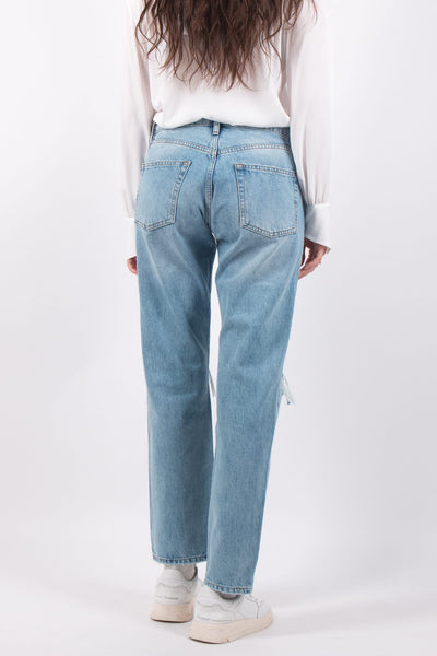 FRAME Le Slouch jean in Rossum 2 Year Rips