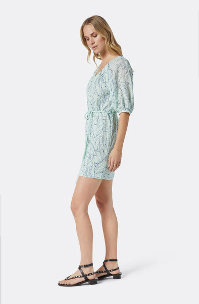 Joie Tillman short sleeve print dress in bay/clematis blue