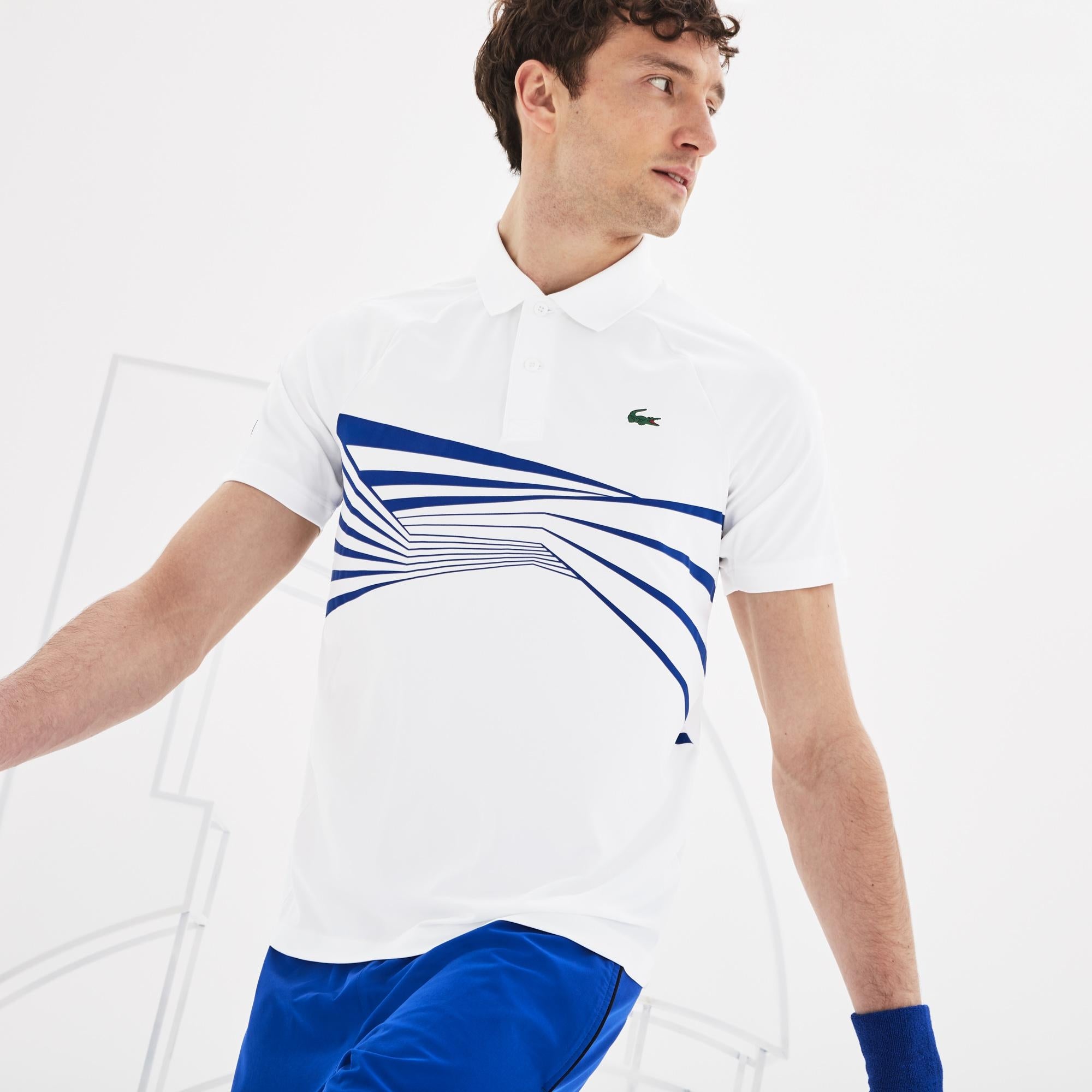 Lacoste SPORT Novak Djokovic Tech Jersey Polo White/B – manhattan casuals