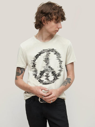 John Varvatos DISTORTED PEACE Tee - Fossil Grey