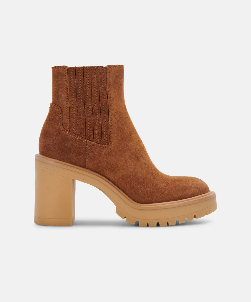 Dolce vita stacked heel suede ankle booties outlet