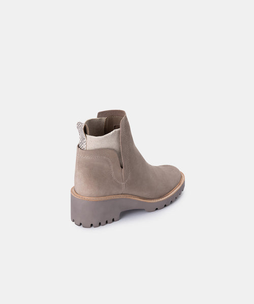 Dolce Vita Huey Booties in Almond Suede
