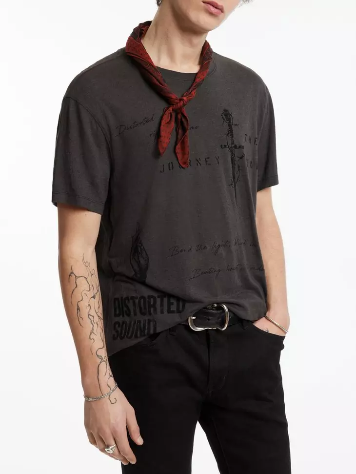 John Varvatos Distorted Sound Tee - Coal Grey – manhattan John Varvatos Distorted Sound Tee - Coal Grey – manhattan