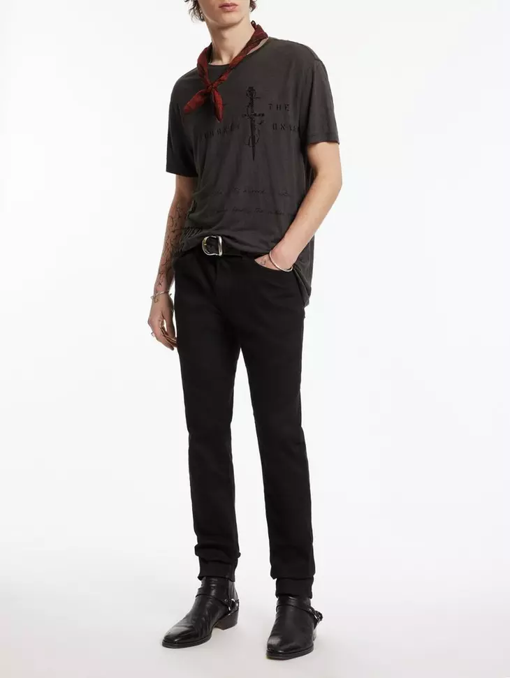 John Varvatos Distorted Sound Tee - Coal Grey