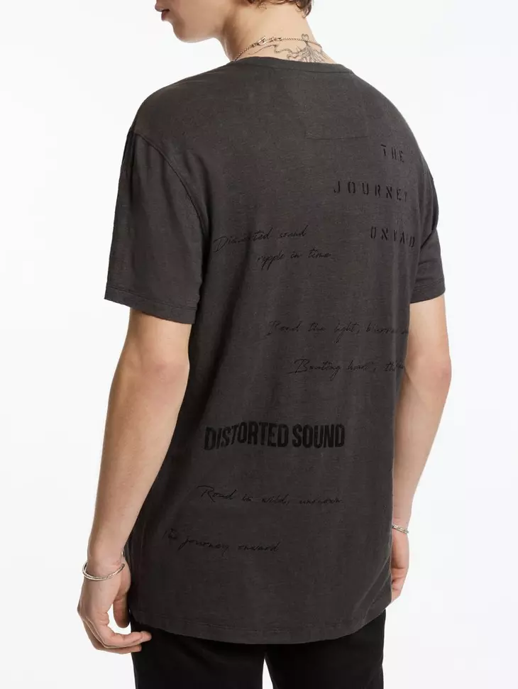 John Varvatos Distorted Sound Tee - Coal Grey