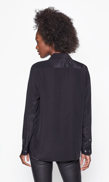 EQUIPMENT Leema solid silk blouse in True Black