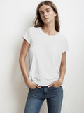 Velvet Tressa Cotton Slub Crew Tee in White