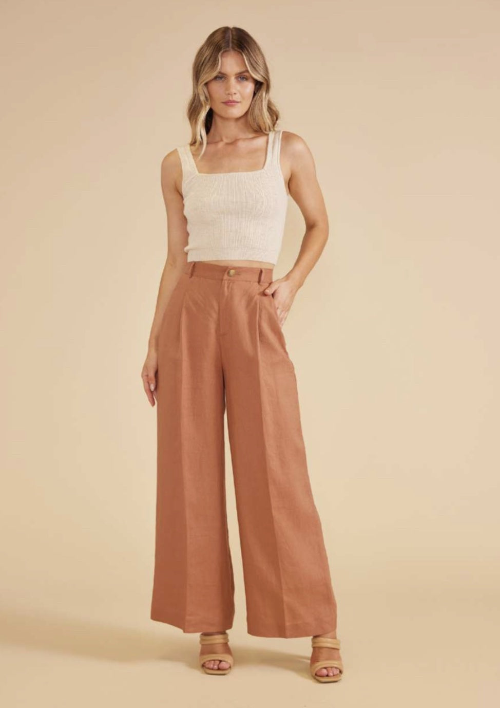 Mink Pink Dylan Wide Leg Pants in Amber
