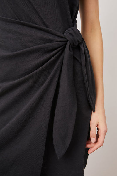Rails Edie Wrap Skirt S/S Cotton Dress in Black