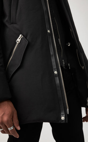 Mackage Men's EDWARD-XR Black hip length down winter parka with fur