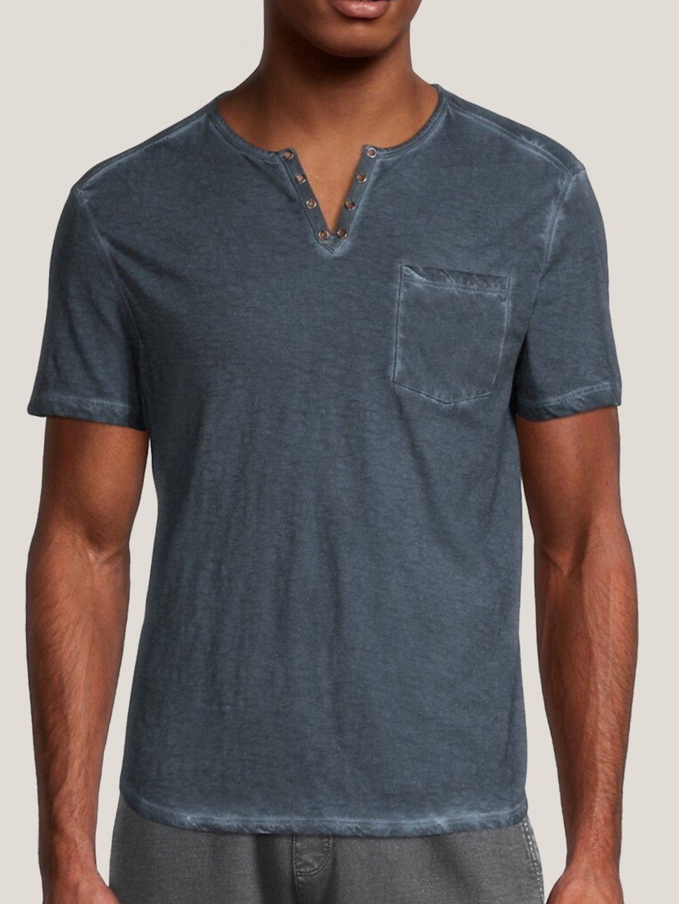 John Varvatos Elgin Grommet SS Henley - Indigo