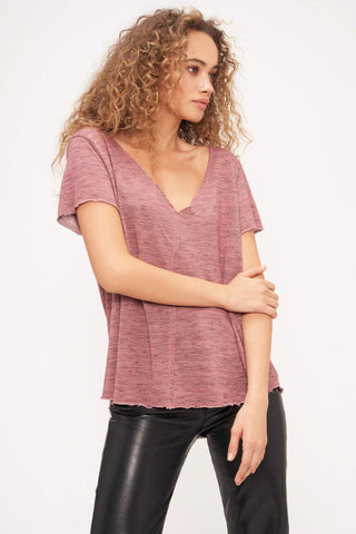 Project Social T Gia Ash Lace Up Pointelle Tee