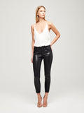 L'AGENCE Margot Hi Rise Ankle Skinny in Black Coated
