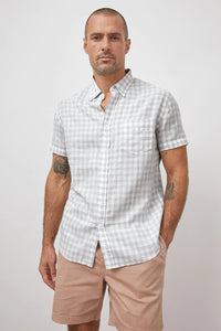 Rails Men's Fairfax S/S Shirt - Grey Gingham Melange