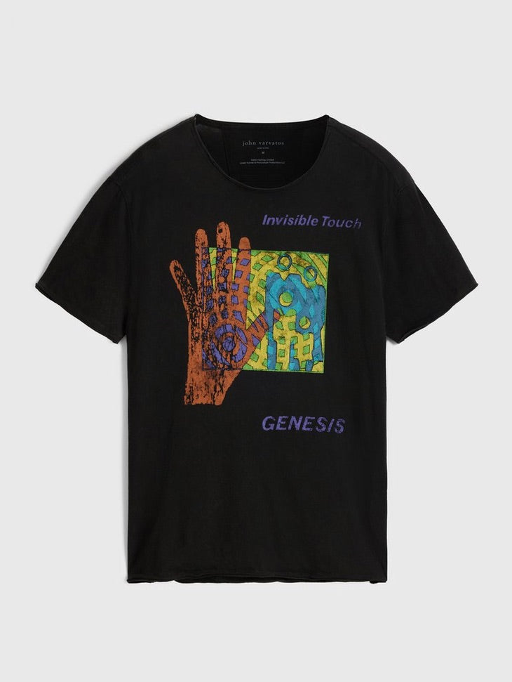 John Varvatos Genesis Invisible SS Raw Edge Tee - Black