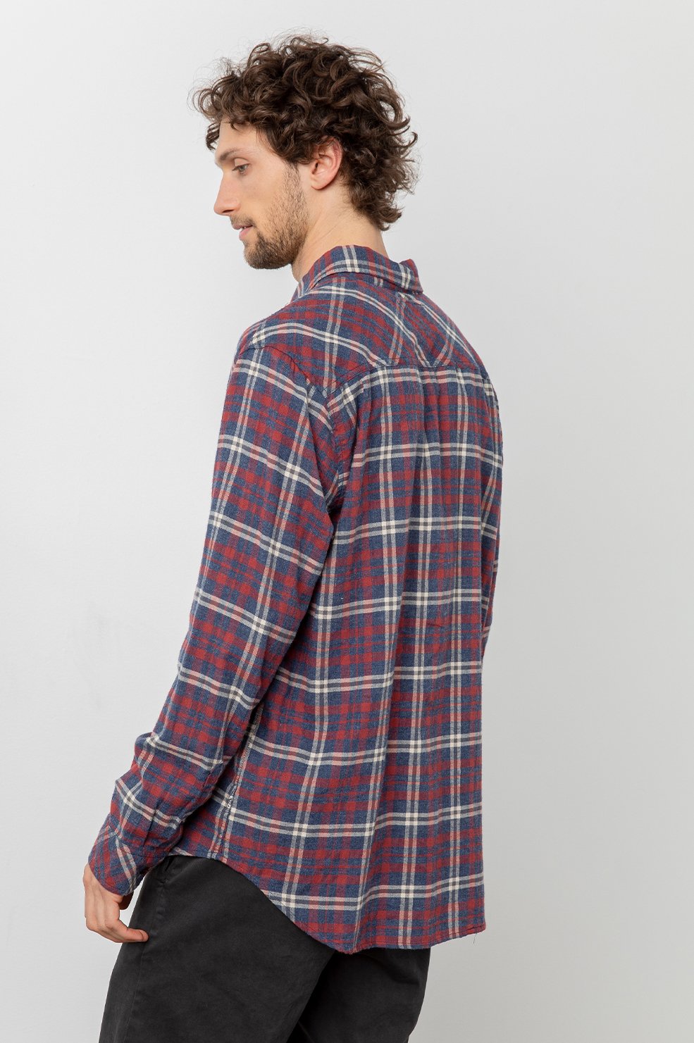 Rails Men's Felix L/S - Navy/Red/Cream