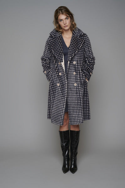 RINO & PELLE Favor double breasted coat in houndstooth
