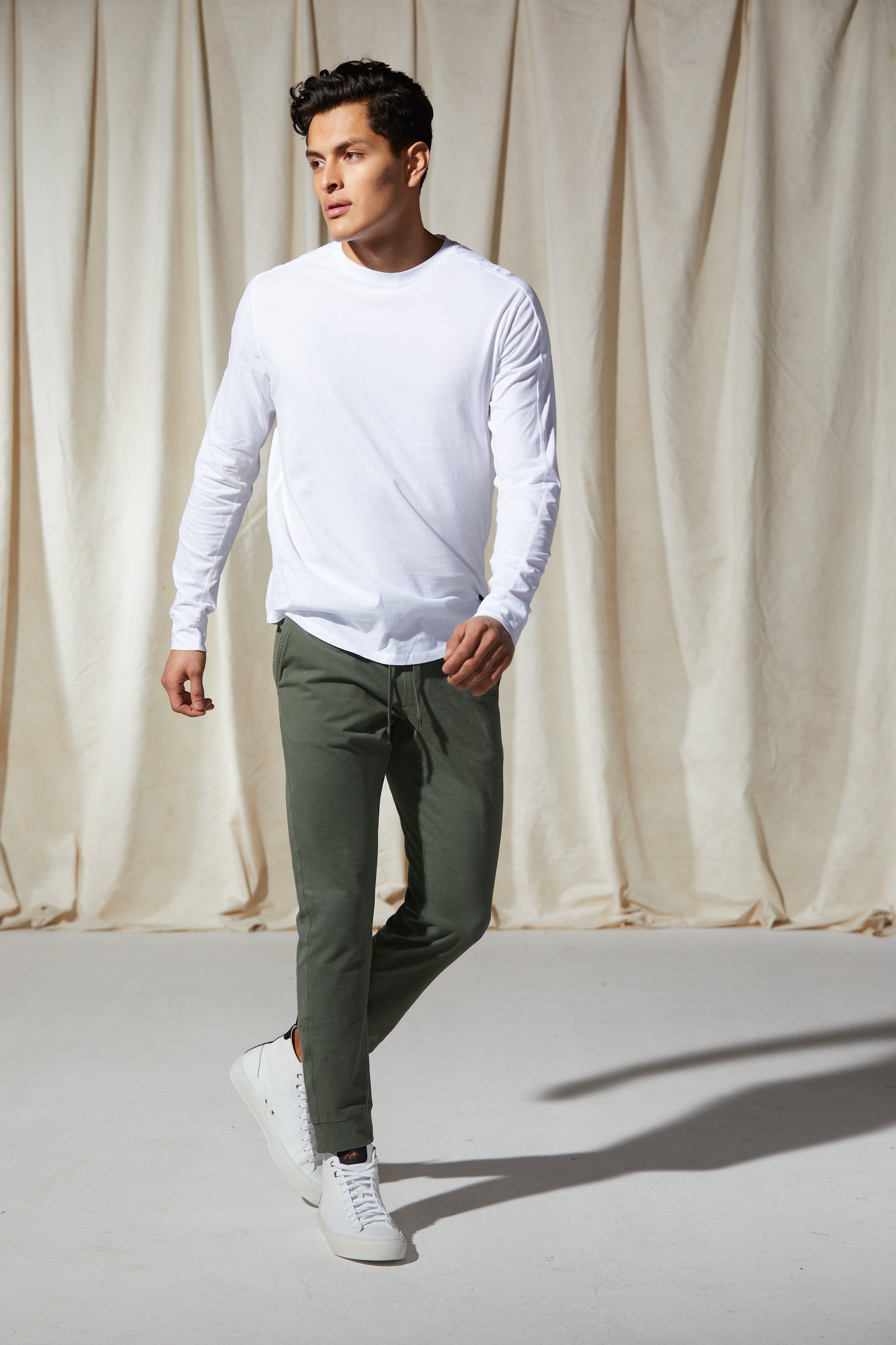 Good Man Brand LS Premium Jersey Crew Tee - White