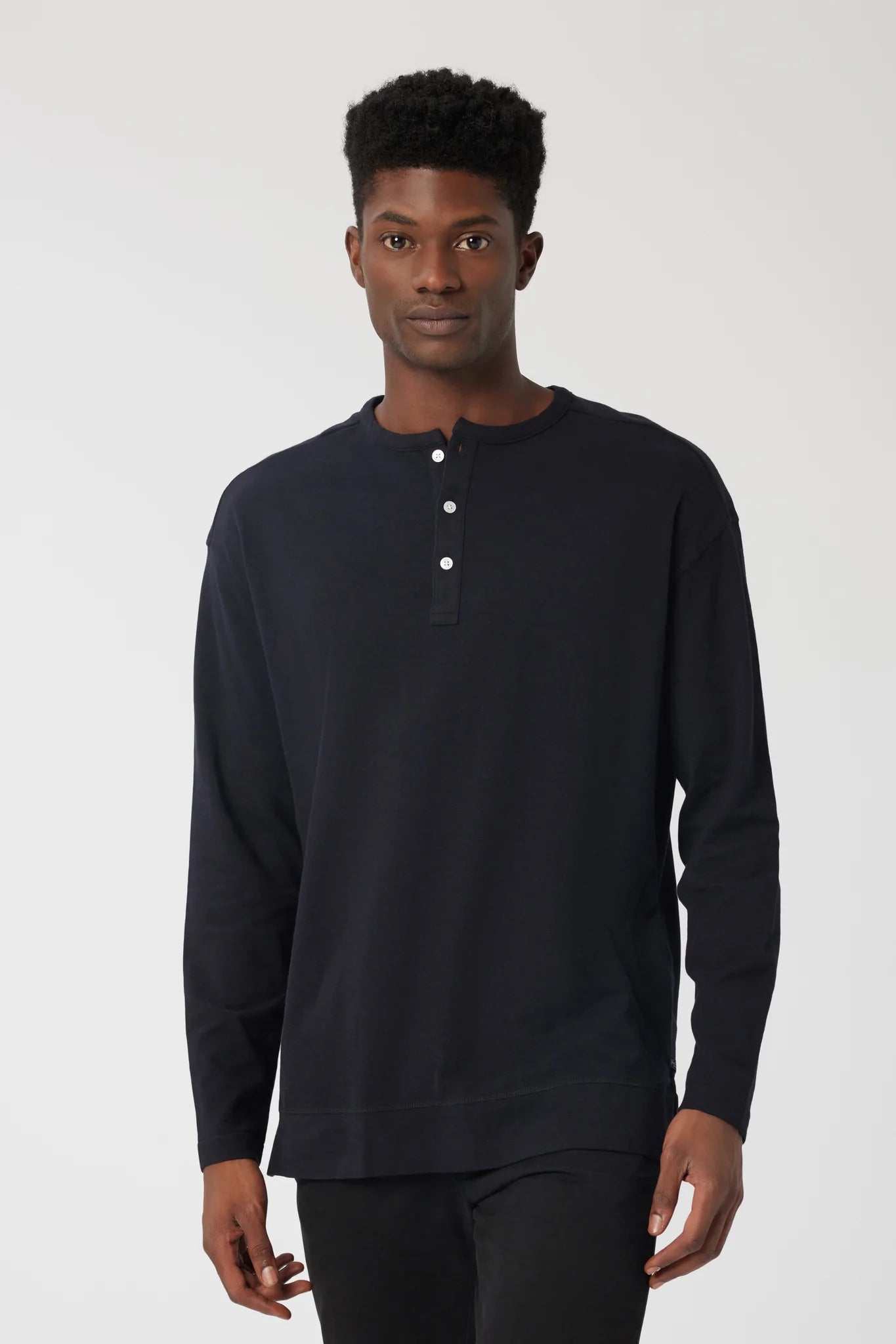 Good Man Brand LS Relaxed Henley - Black