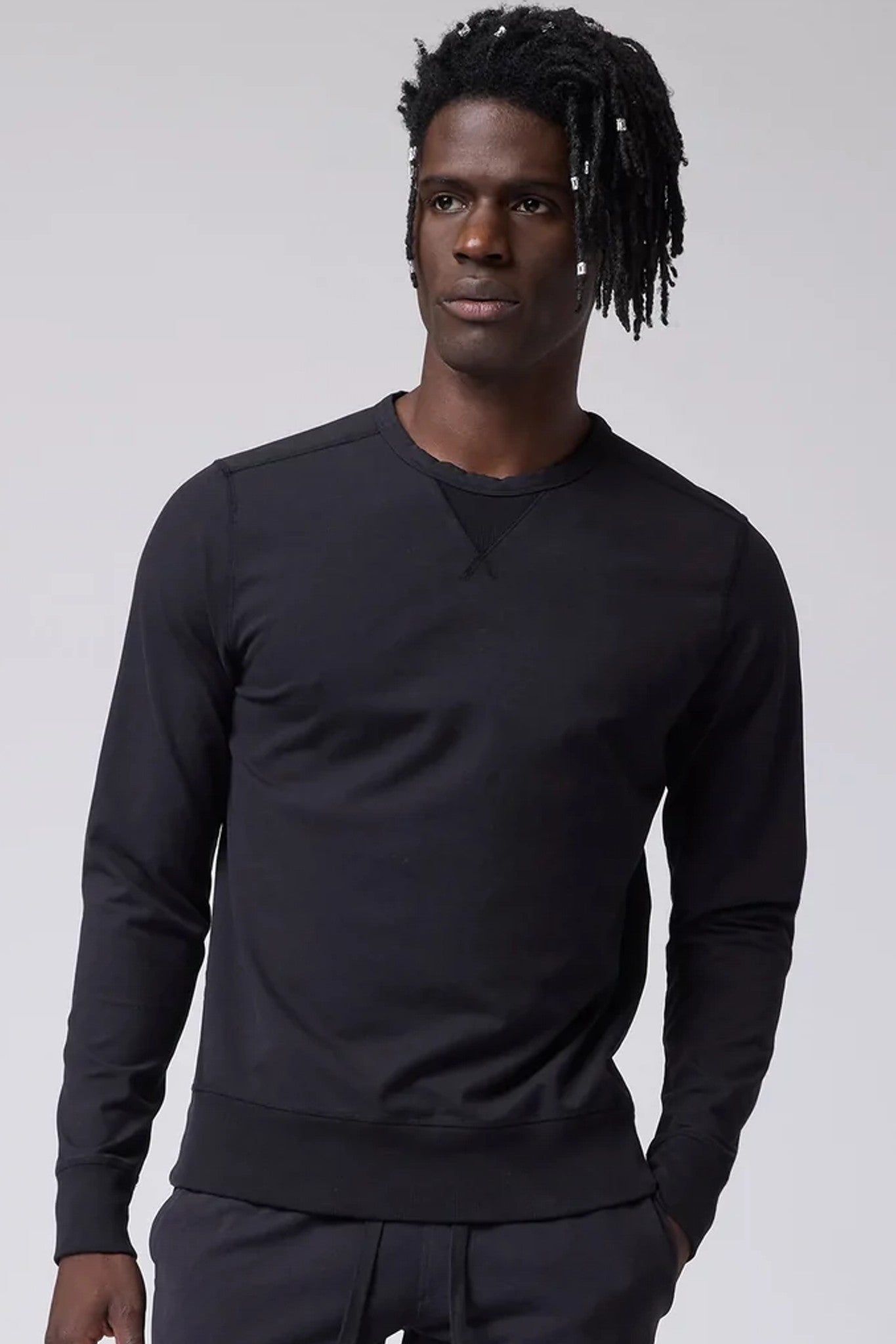 Good Man Brand Flex Pro Jersey Crew Sweatshirt - Black