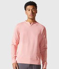 Good Man Brand White Marl French Terry Victory V-Notch Sweatshirt - Pink Icing