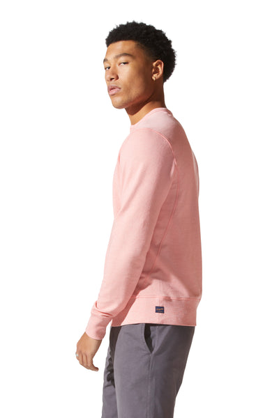 Good Man Brand White Marl French Terry Victory V-Notch Sweatshirt - Pink Icing