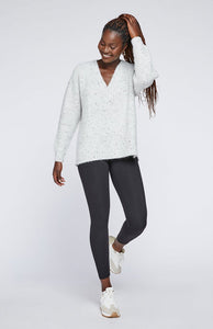Gentle Fawn Wallace Donegal v-neck sweater in Heather Light Grey