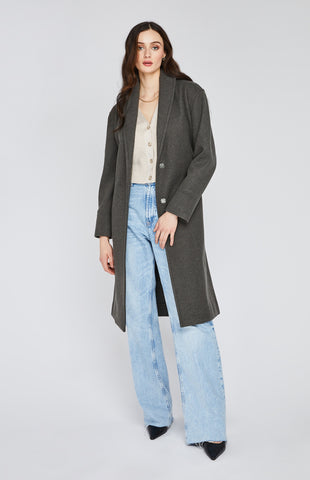 Gentle Fawn Bennet Brushed Knit Coat Heather Evergreen