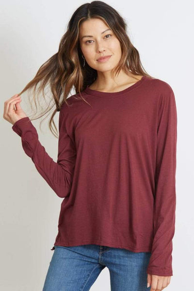 goodhYOUman Suzanne long sleeve t-shirt in Crushed Berry