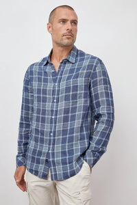 Rails Men's Havana L/S Shirt - Jade Steel