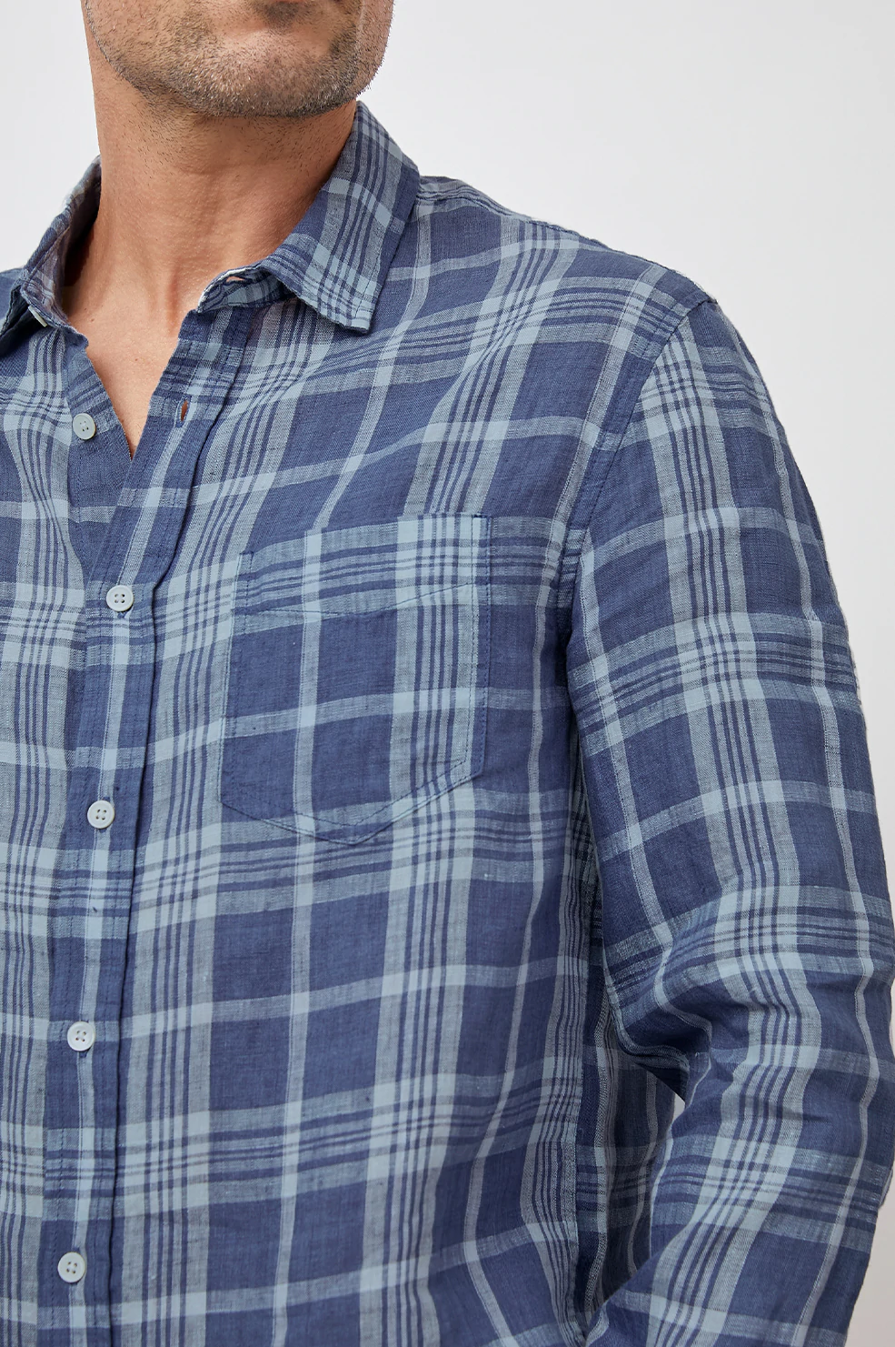 Rails Men's Havana L/S Shirt - Jade Steel
