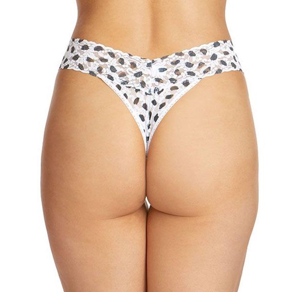 hanky panky original rise thong in white black spot