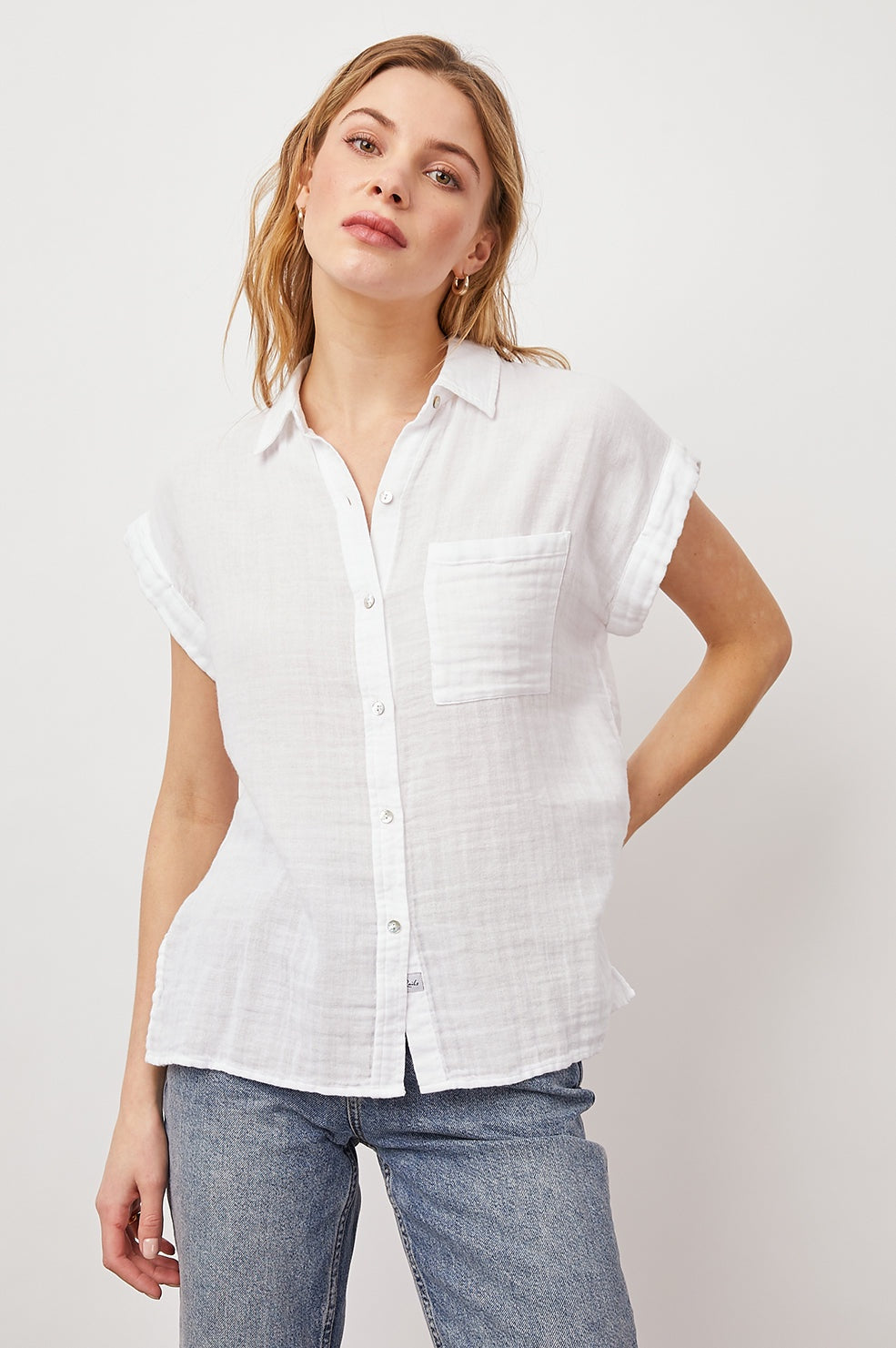 Rails Whitney Short Sleeve Shirt in White