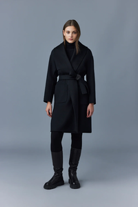 Mackage Thalia double face Wool  Wrap Coat in Black